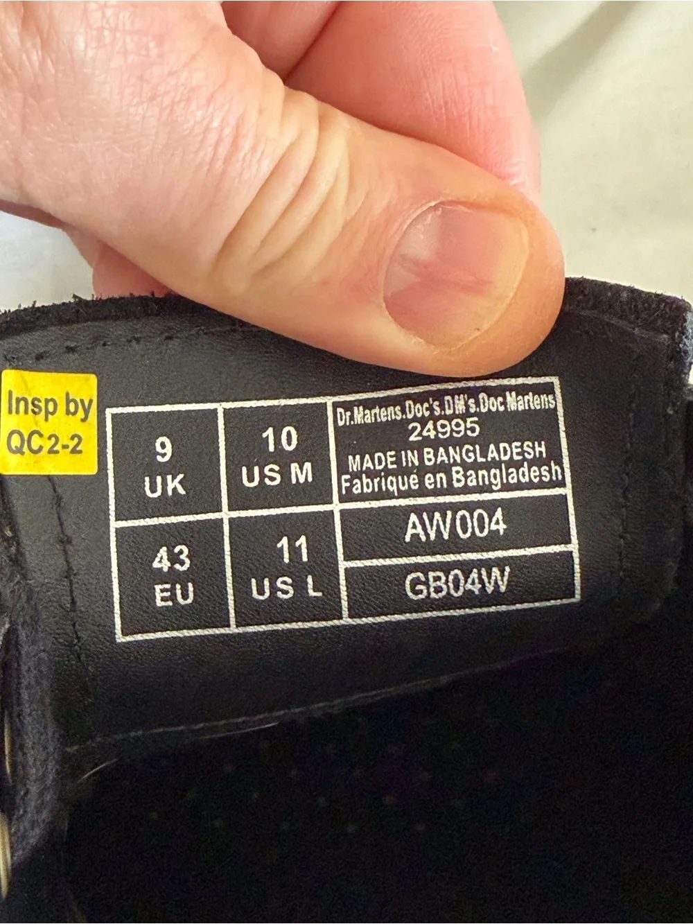 Dr. Martens Black Leather Derby Shoes with Yellow Stitching